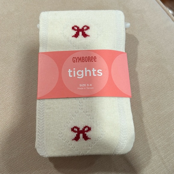 NWT Gymboree tights with red bow design. 3-4 years - Picture 1 of 2